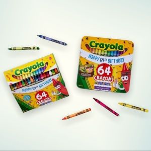 Brand New Crayola Happy 64th Birthday Collectors Tin & Confetti CrayonS